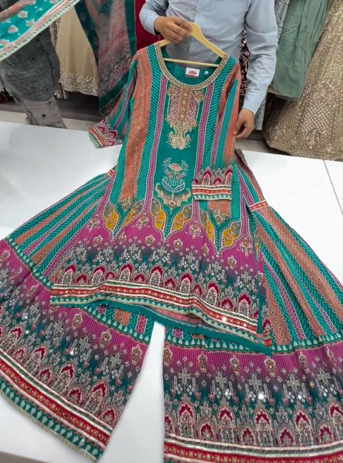 LG 1840 Muslin Printed Wedding Wear Sharara Readymade Suits Wholesale Price In India